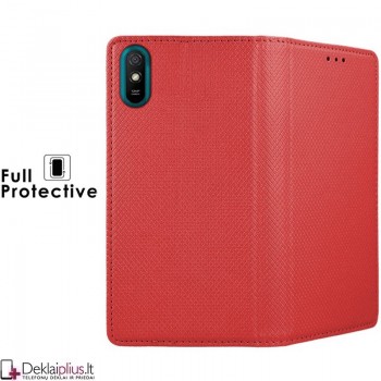 Telone smart magnet atverčiamas dėklas - raudonas (Xiaomi Redmi 9A)